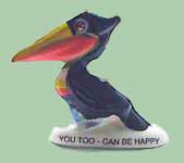 Fake pelican decorated as a toucan!
