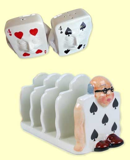 PLAYING CARDS salt & pepper S3403 and GARDENER toastrack S3357.