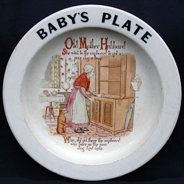 Carlton Ware Baby's Plate - Old Mother Hubbard