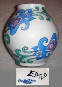 EMW monogrammed vase