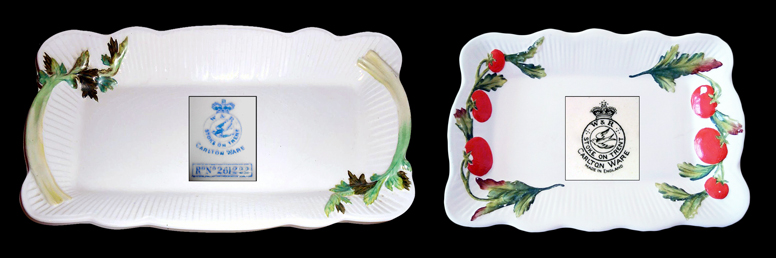 Carlton Ware Celery long tray with companion Tomato tray