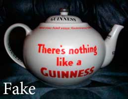 Fake Guinness, Fake Carlton Ware teapot