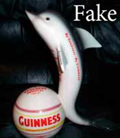 Fake Guinness, Fake Carlton Ware dolphin