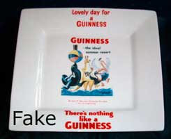 Fake Carlton Ware Guinness square tray
