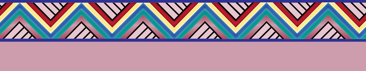 NEW CHINESE BIRD freehand zig-zag border