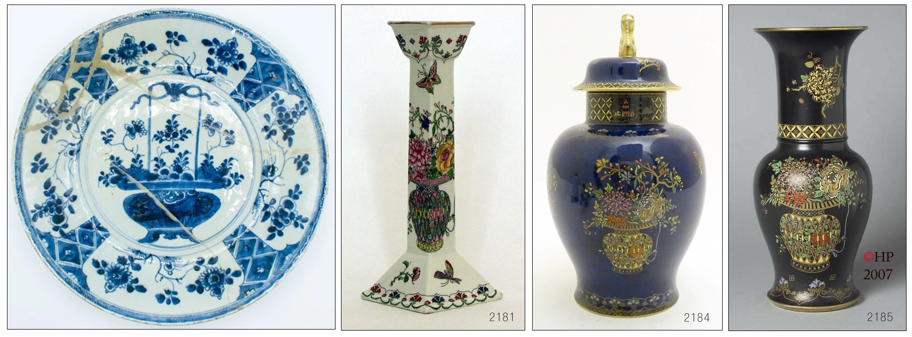 Examples of Carlton Ware's Basket of Flowers pattern