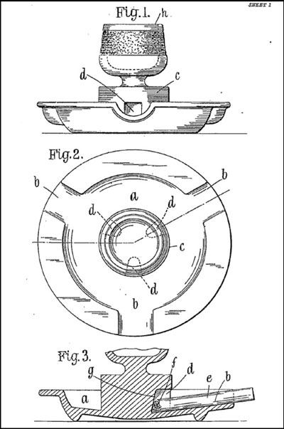 Wonder Ash Tray patent drawing