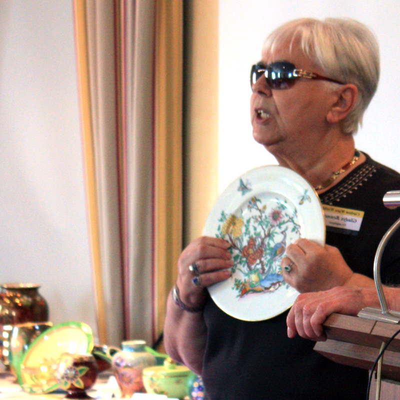 Gladys Bennett showing her practice plate in 2011