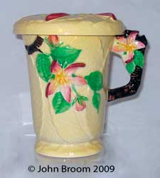 APPLE BLOSSOM chocolate mug & cover - yellow ground