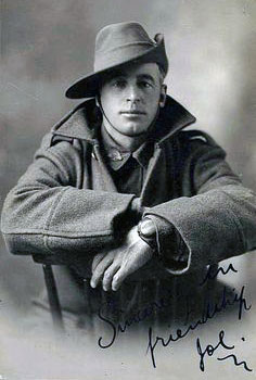 Australian soldier wearing slouch hat.