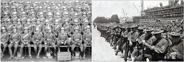5th Battalion Canadian Mounted Rifles. WW1 American soldiers arrive in France on June 25, 1917.