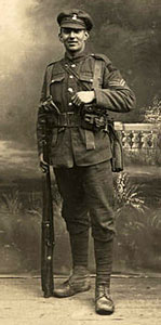 Studio picture of a typical WW1 soldier.